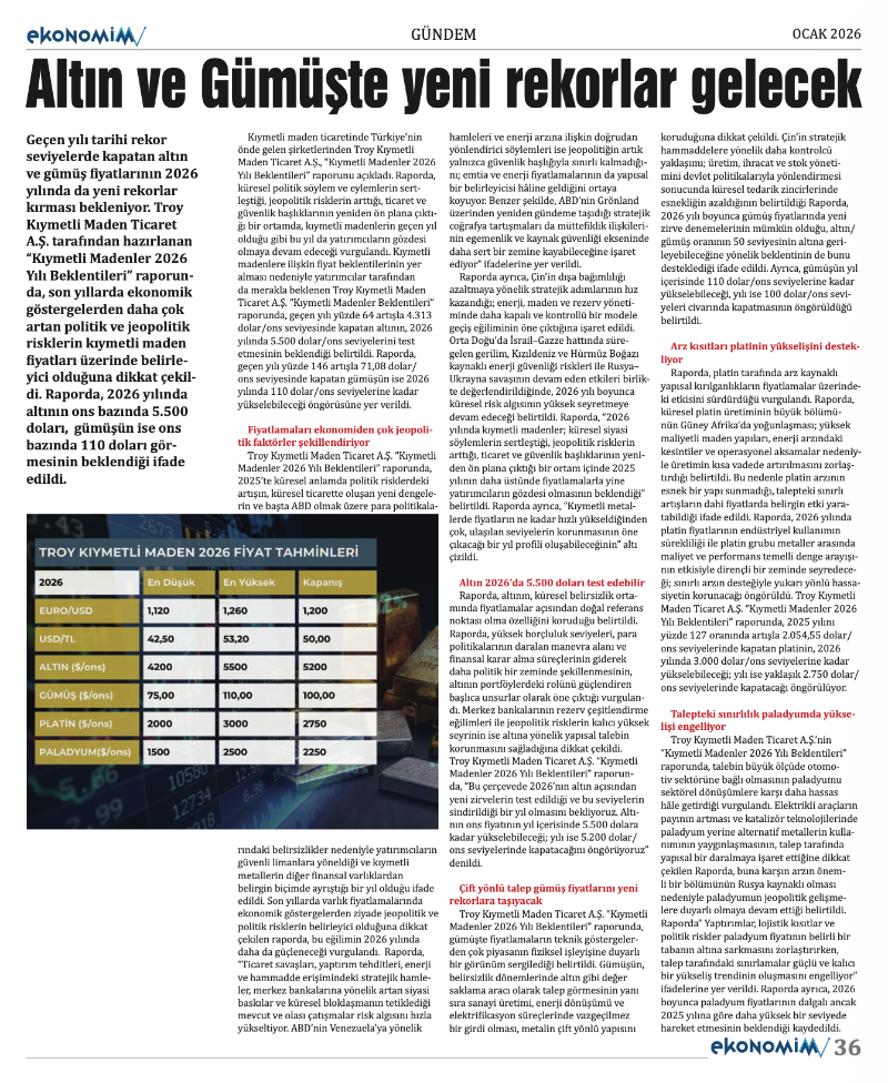 EKONOMİM 2026 OCAK sayısında: