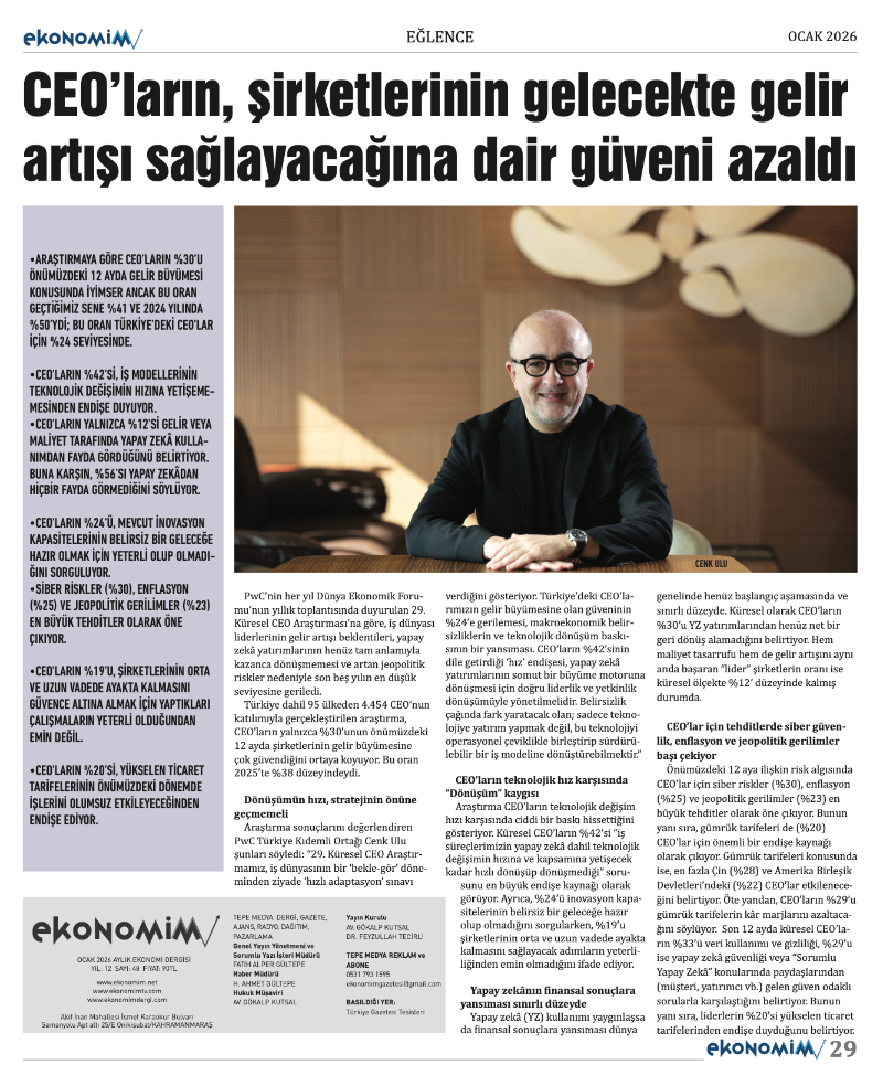 EKONOMİM 2026 OCAK sayısında: