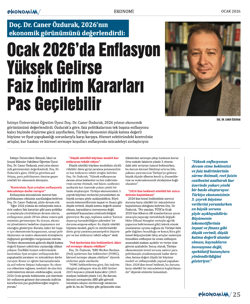EKONOMİM 2026 OCAK sayısında: