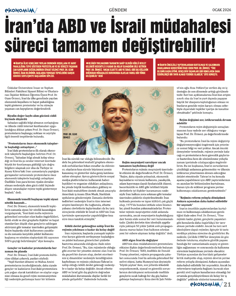 EKONOMİM 2026 OCAK sayısında: