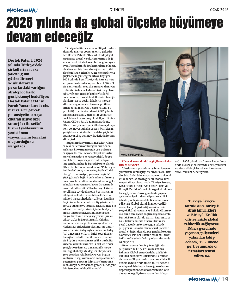 EKONOMİM 2026 OCAK sayısında: