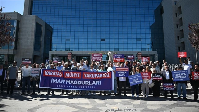 İmar sorunlarının çözümü için ABB önünde eylem yaptılar
