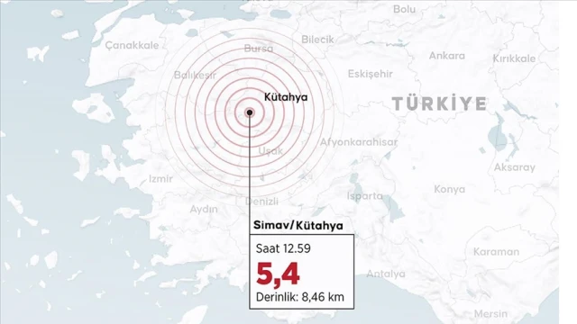 Kütahya'da 5,4 büyüklüğünde deprem meydana geldi