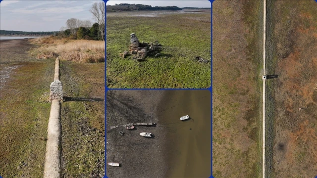 Terkos Gölü'ndeki tarihi yapıların kalıntıları ortaya çıktı