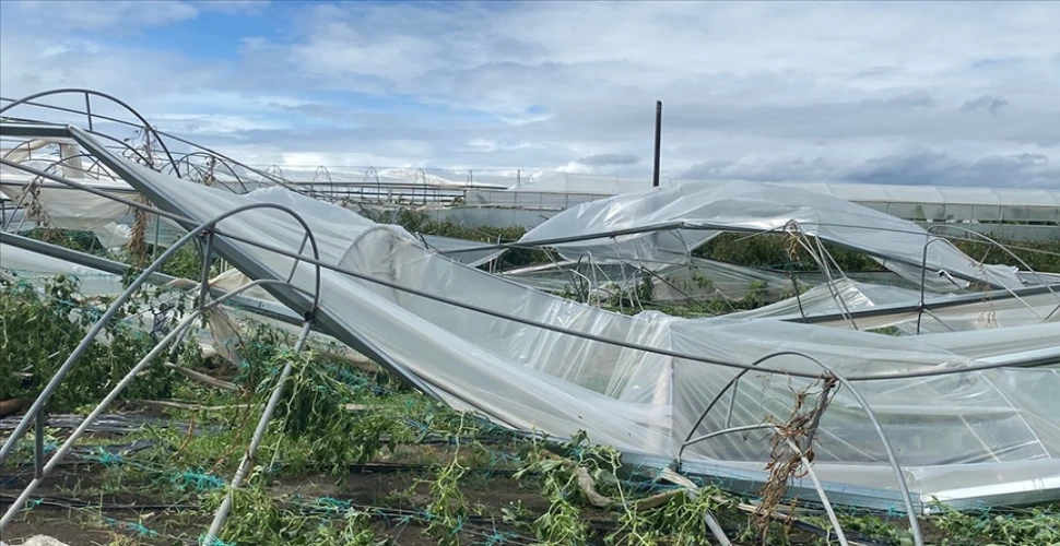 Mersin'de dolu ve fırtına tarım alanlarına zarar verdi