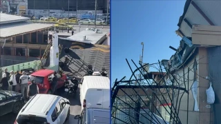 Sirkeci'de arabalı vapur iskeleye çarptı